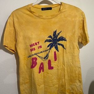 Yellow Tie Dye “Meet Me in Bali” Graphic Tee - Size S